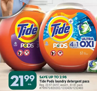 Giant Tiger Tide pods laundry detergent pacs offer