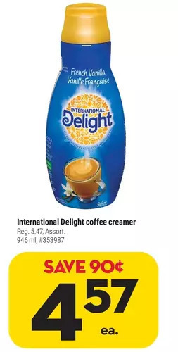 Giant Tiger International delight coffee creamer offer