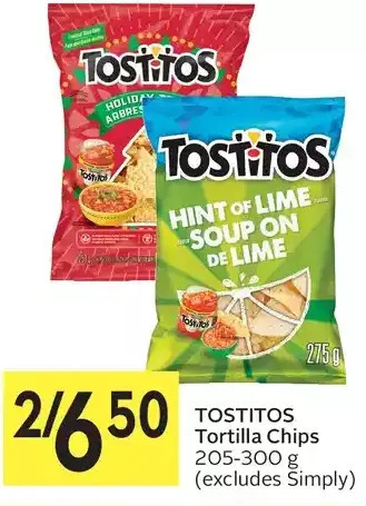 Foodland Tostitos tortilla chips offer