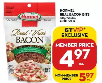 Giant Tiger Hormel real bacon bits offer