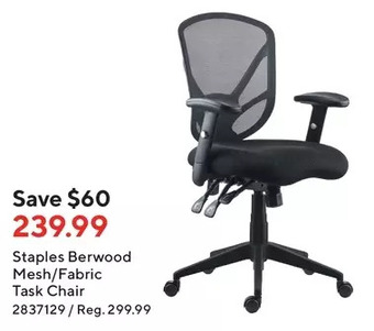 Staples Staples berwood mesh/fabric task chair offer