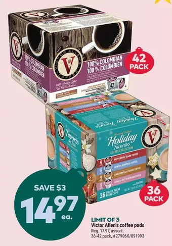 Giant Tiger Victor allen's coffee pods offer