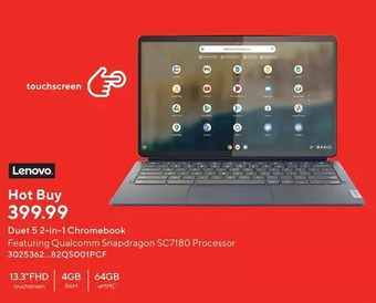 Staples Lenovo duet 5 2-in-1 chromebook offer