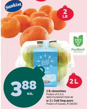 Giant Tiger 2 lb clementines offer