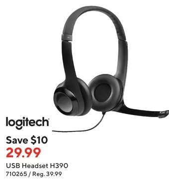 Staples Logitech usb headset h390 offer