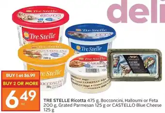 Foodland Tre stelle ricotta, bocconcini, halloumi or feta, grated parmesan or castello blue cheese offer
