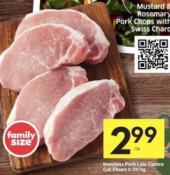 Foodland Boneless pork loin centre cut chops offer