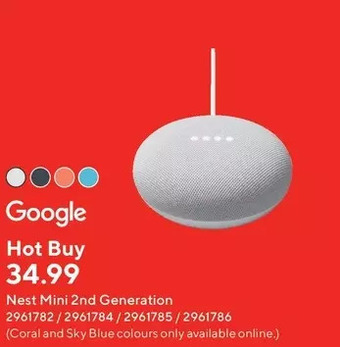 Staples Google nest mini 2nd generation offer