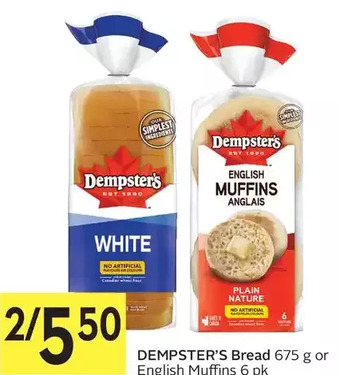 Foodland Dempster's bread or english muffins offer
