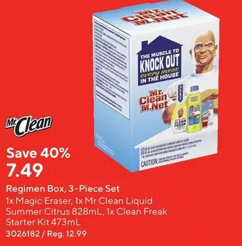 Staples Mr. clean regimen box, 3-piece set offer
