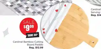 Kitchen Stuff Plus Cardinal bamboo cutting board paddle offer