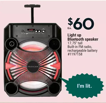 Giant Tiger Light up bluetooth speaker offer