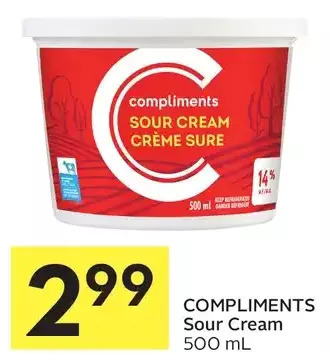 Foodland Compliments sour cream offer