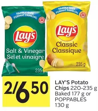 Foodland Lay's potato chips baked or poppables offer
