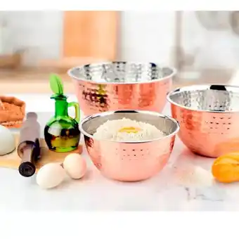 Canadian Tire Master chef copper-plated 3-pc mixing bowl set | prep sets offer