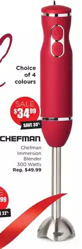 Kitchen Stuff Plus Chefman immersion blender 300 watts offer