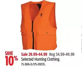 Canadian Tire Hunting clothing offer
