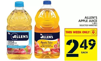 Food Basics Allen's apple juice offer