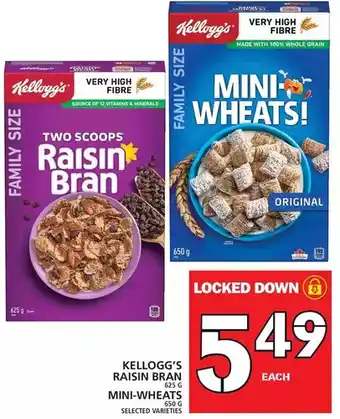 Food Basics Kellogg's raisin bran | mini0 wheats offer
