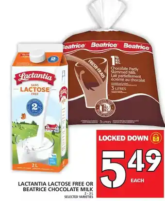 Food Basics Lactantia lactose free or beatrice chocolate milk offer