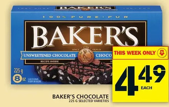 Food Basics Baker's chocolate offer