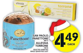 Food Basics San paolo panettone | allessia torrone offer