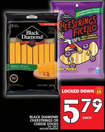 Food Basics Black diamond cheestrings or cheese sticks offer