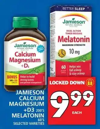 Food Basics Jamieson calcium magnesium +d3 | melatonin offer