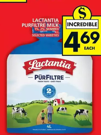 Food Basics Lactantia purfiltre milk offer