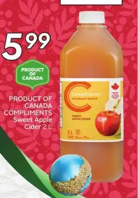 Sobeys Compliments sweet apple cider offer