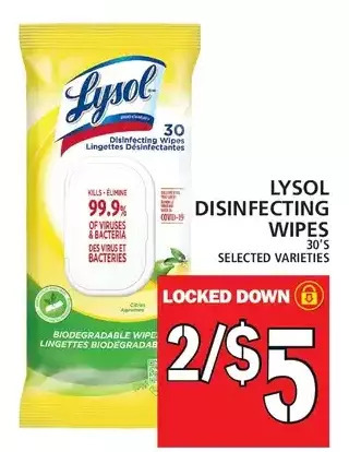 Food Basics Lysol disinfecting wipes offer