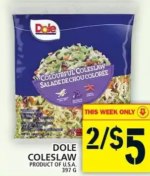 Food Basics Dole coleslaw offer