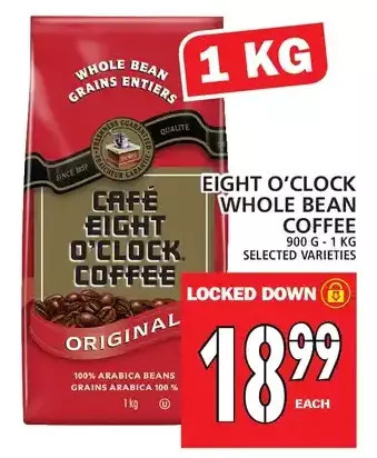 Food Basics Eight o'clock whole bean coffee offer