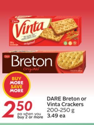 Sobeys Dare breton or vinta crackers offer