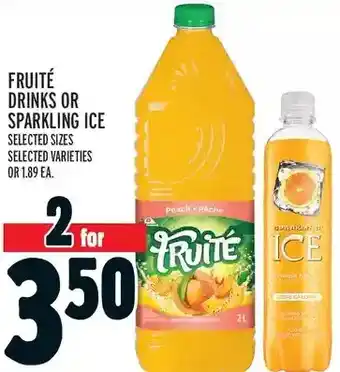 Metro Fruité drinks or sparkling ice offer