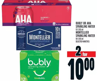 Metro Bubly or aha sparkling water | montellier sparkling water offer
