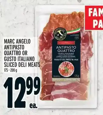 Metro Marcangelo antipasto quattro or gusto italiano sliced deli meats offer