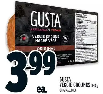 Metro Gusta veggie grounds offer