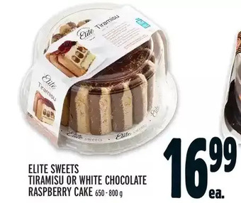Metro Elite sweets tiramisu or white chocolate raspberry cake offer
