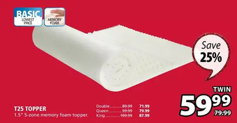 JYSK T25 topper offer