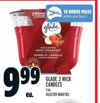 Metro Glade 3 wick candles offer