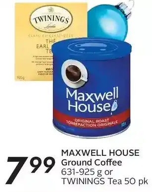 Sobeys Urban Fresh Maxwell house ground coffee or twinings tea offer