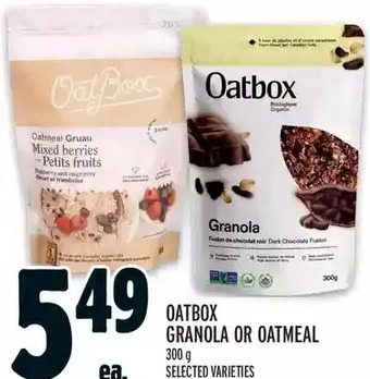 Metro Oatbox granola or oatmeal offer