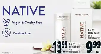 Metro Native deodorant | native body wash offer