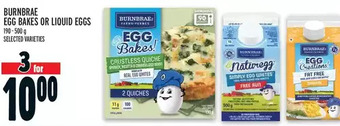 Metro Burnbrae egg bakes or liquid eggs offer