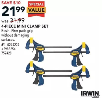 RONA Irwin 4-piece mini clamp set offer