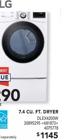 RONA 7.4 cu. ft. dryer offer