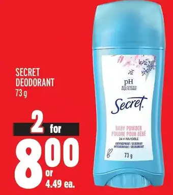 Metro Secret deodorant offer