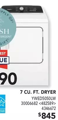RONA 7 cu. ft. dryer offer