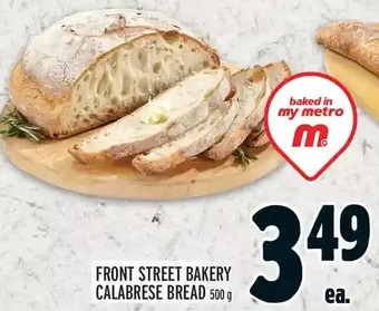 Metro Front street bakery calabrese bread offer